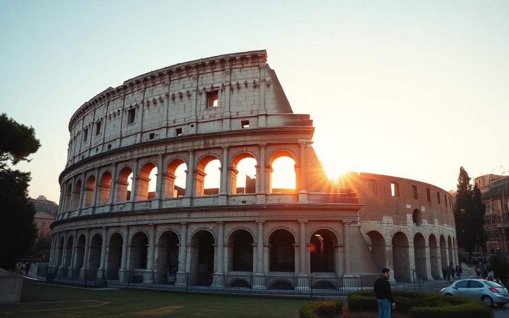 The Colosseum in Rome at sunrise