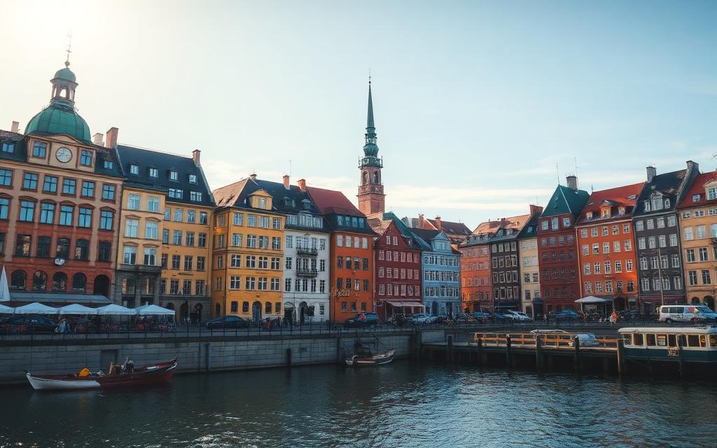 Stockholm old town waterfront with colourful historic buildings